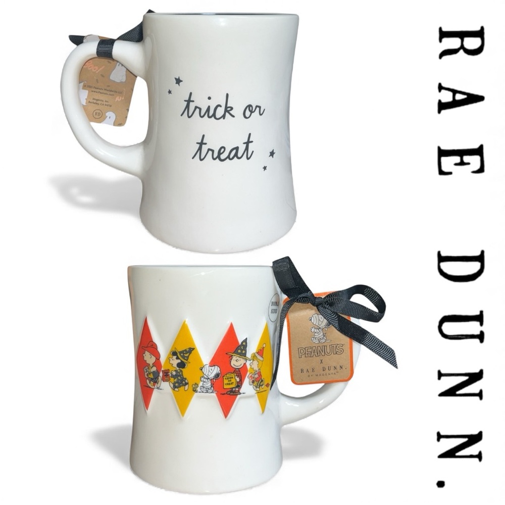 Rae Dunn X Peanuts Trick Or Treat Double Sided Ceramic Mug